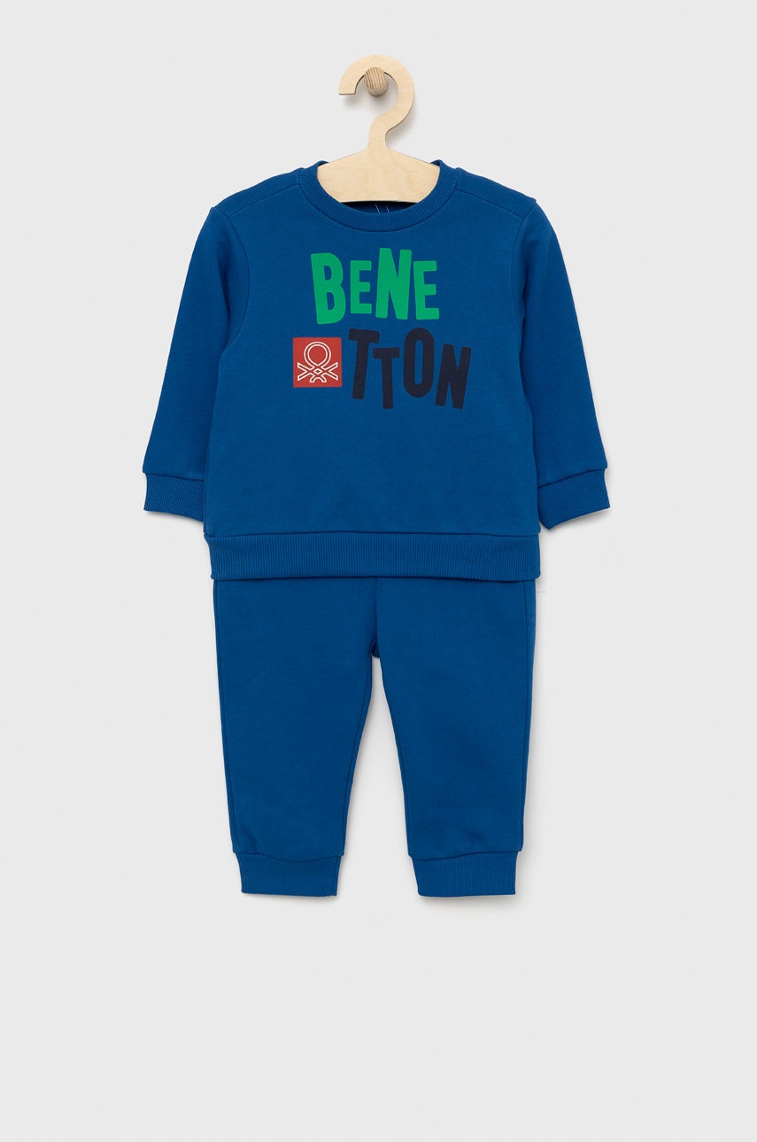 

Детски памучен анцуг United Colors of Benetton, Син