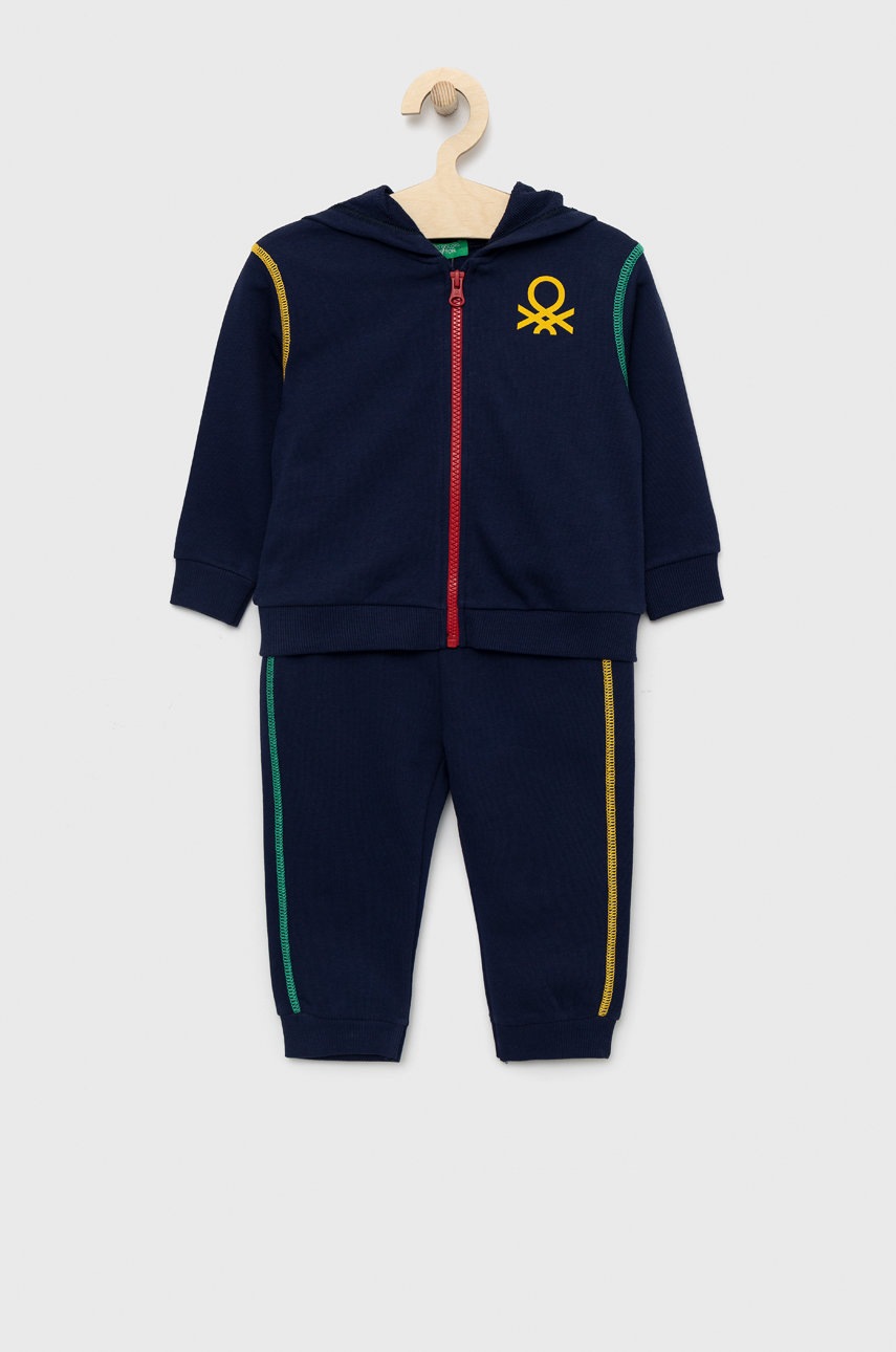 

Детски памучен анцуг United Colors of Benetton в тъмносиньо, Тъмносин