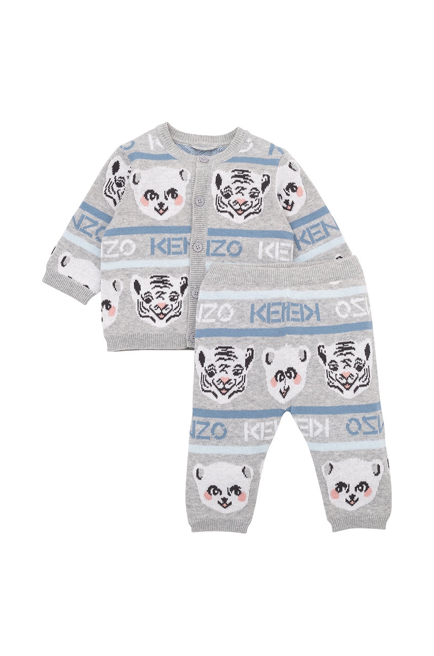 Kenzo kids set de bumbac pentru copii culoarea gri