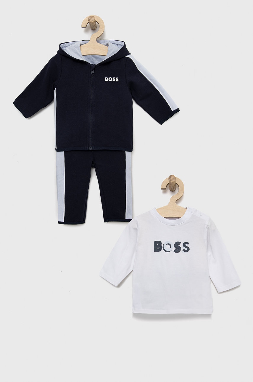 Boss compleu copii culoarea albastru marin