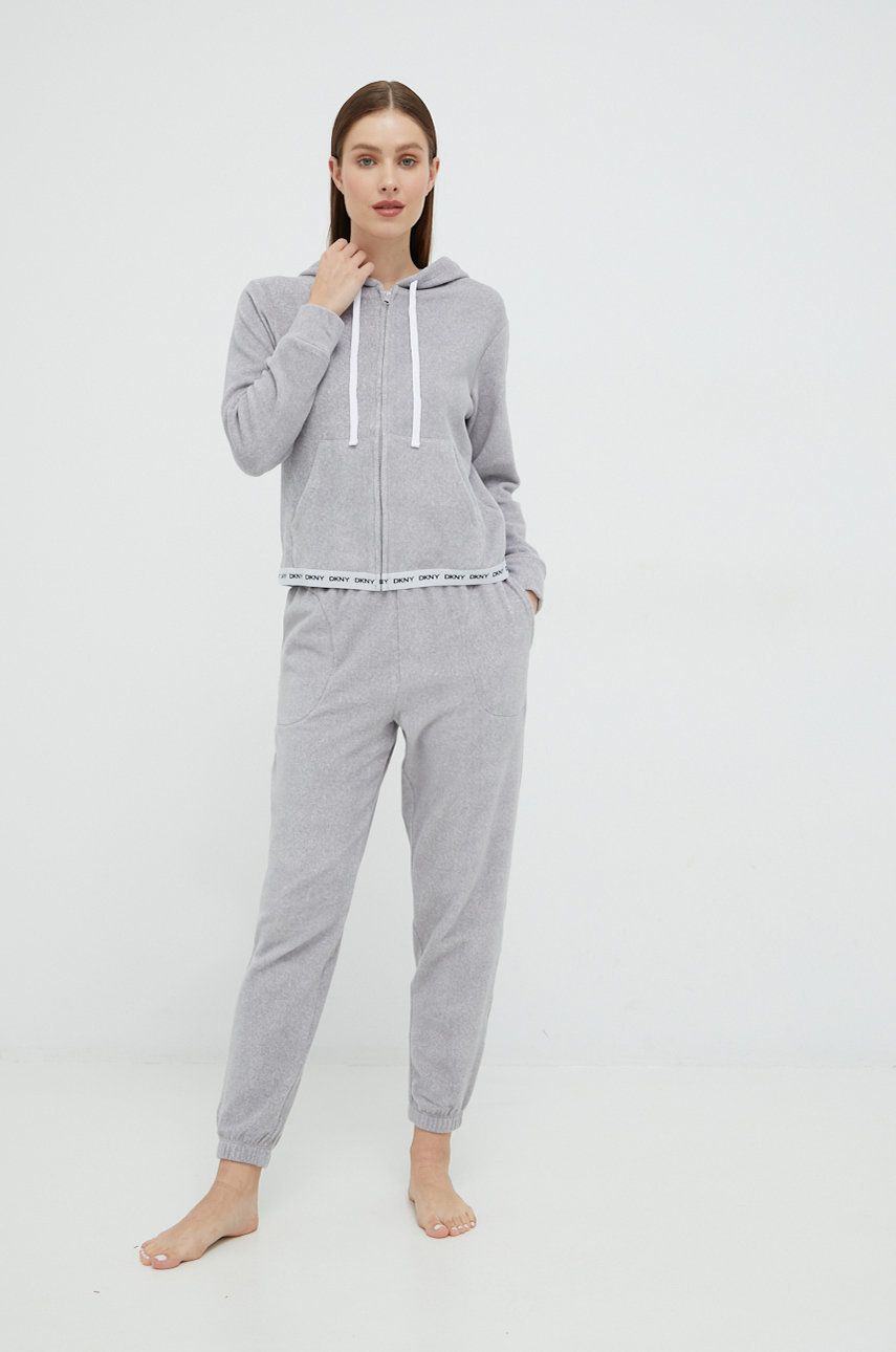 Dkny set – hanorac și pantaloni de pijama culoarea gri answear.ro imagine noua