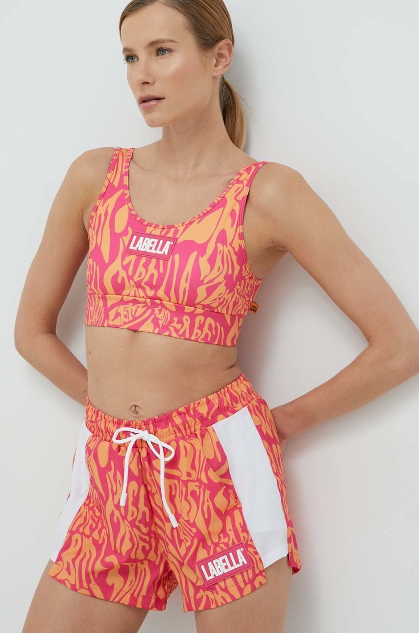 LaBellaMafia top și pantaloni scurți de antrenament Psycle Waves femei, culoarea roz answear.ro imagine noua