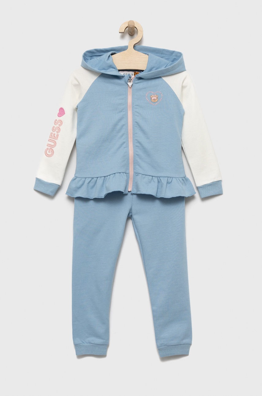 

Детски памучен анцуг Guess, Син