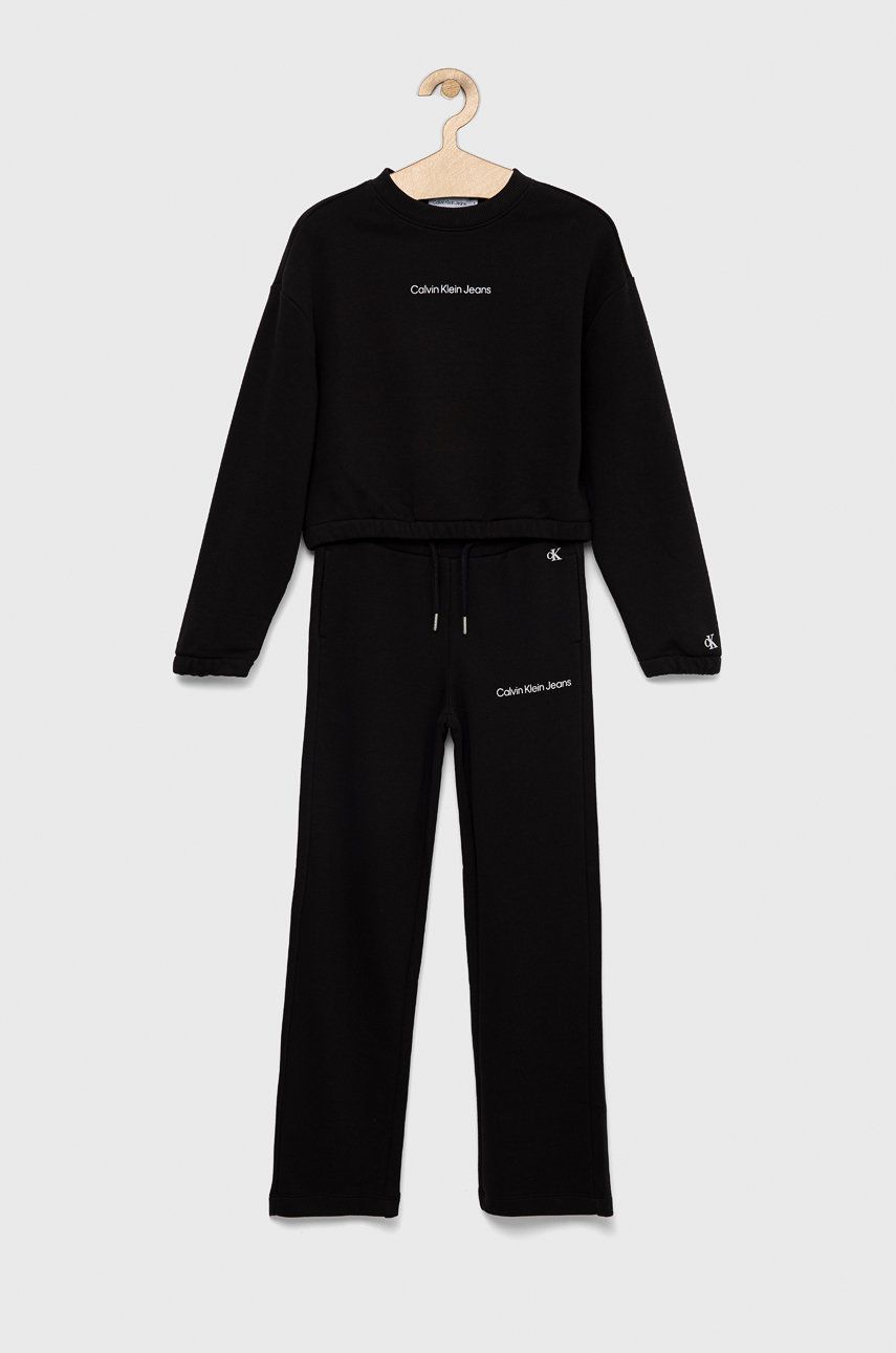 Levně Dětská souprava Calvin Klein Jeans černá barva