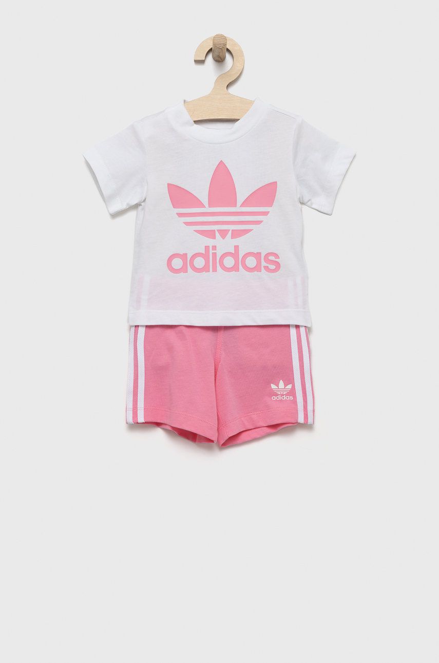 Dětská bavlněná souprava adidas Originals růžová barva - růžová -  100% Bavlna
