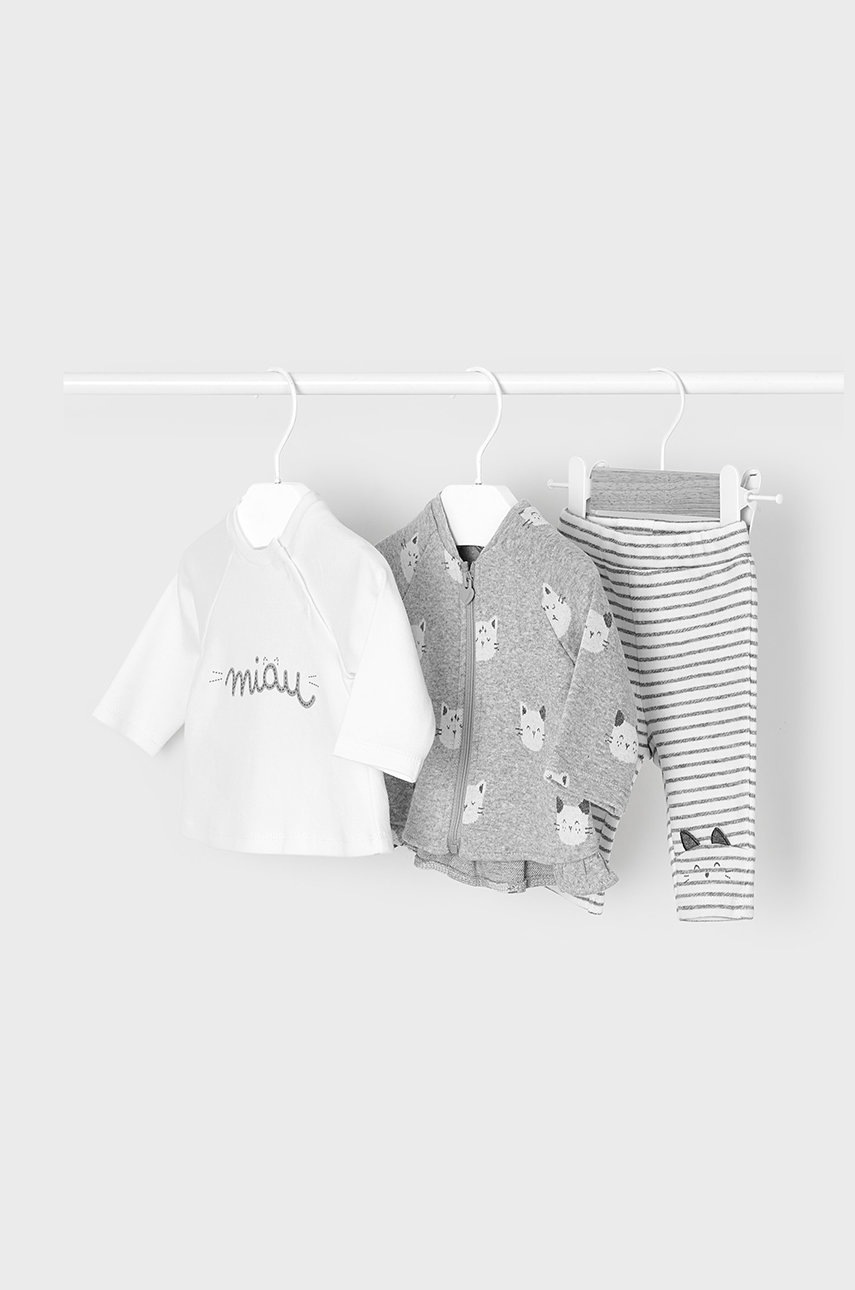

Бебешки анцуг Mayoral Newborn в сиво, Сив