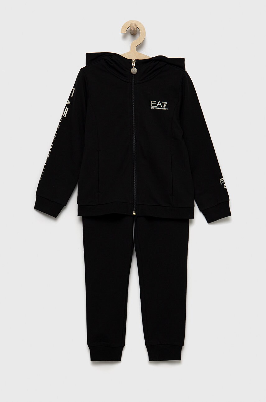Ea7 emporio armani trening copii culoarea negru