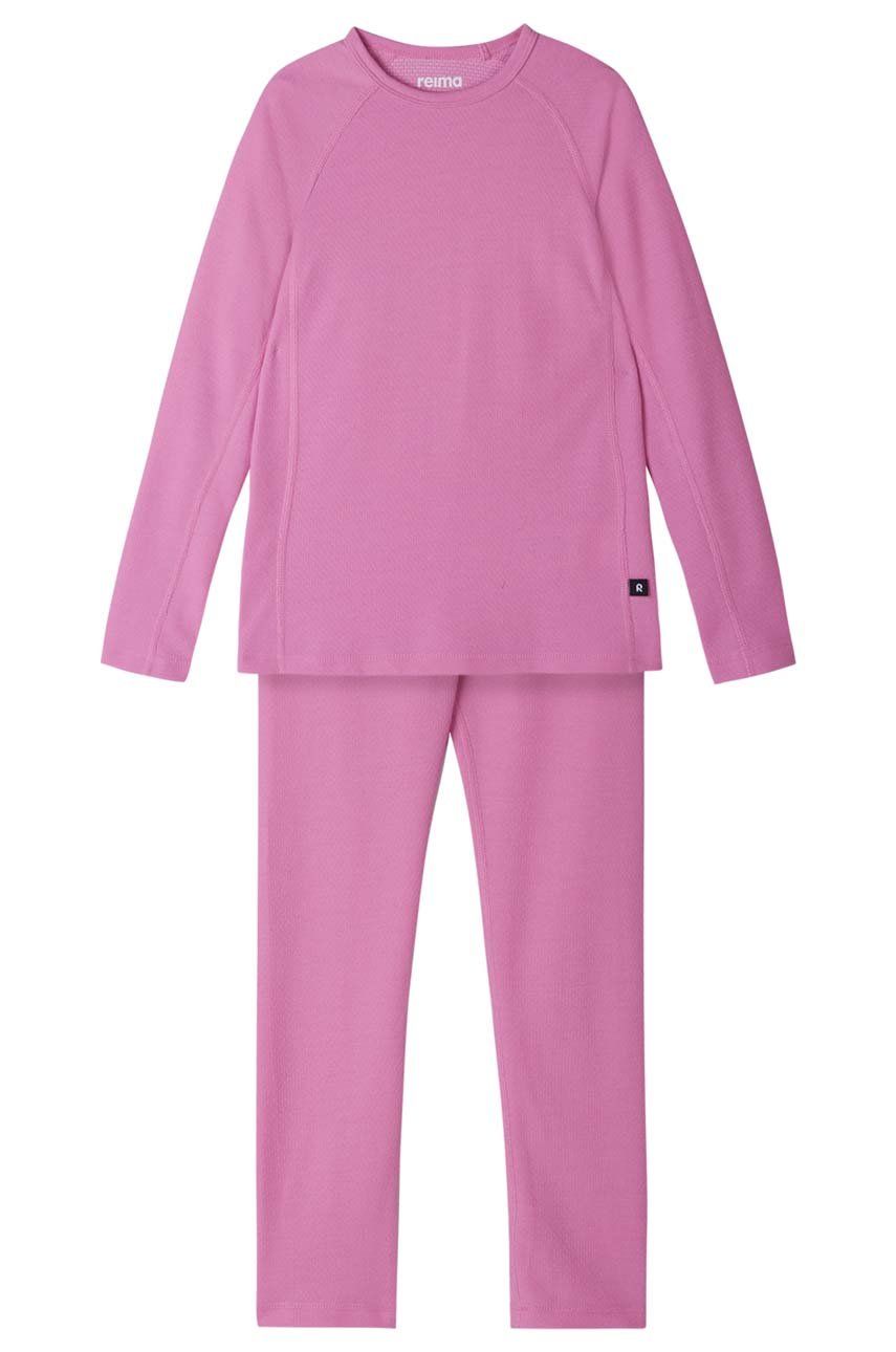 Sada termoaktivního spodního prádla pro děti Reima růžová barva - růžová -  100% Polyester
