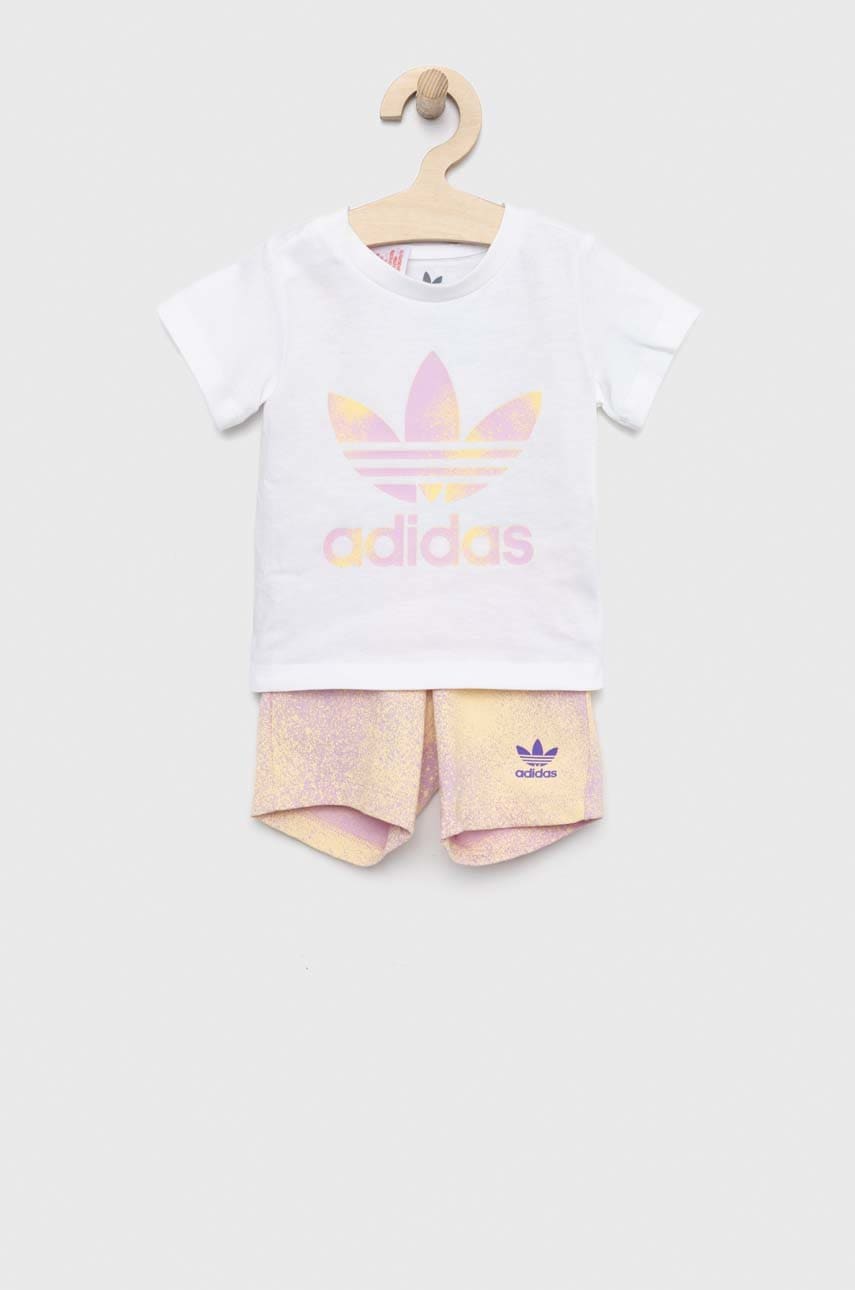 adidas Originals set de bumbac pentru copii culoarea alb