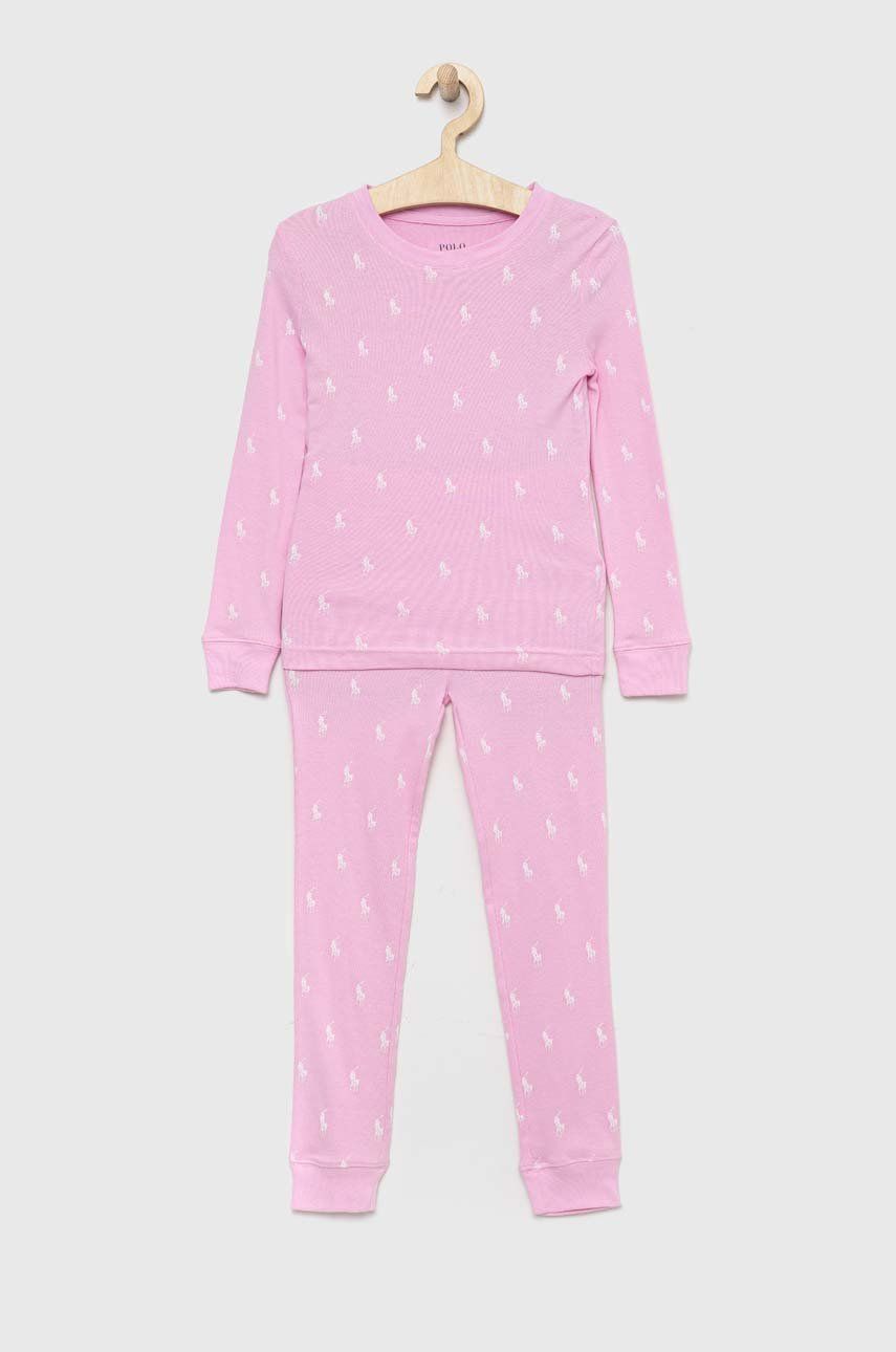 Bavlněné pyžamo Polo Ralph Lauren růžová barva - růžová -  100 % Bavlna