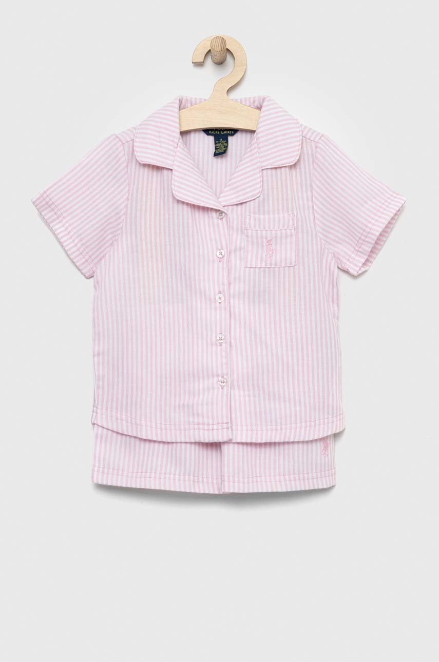 

Пижама Polo Ralph Lauren в розово с десен, Розов