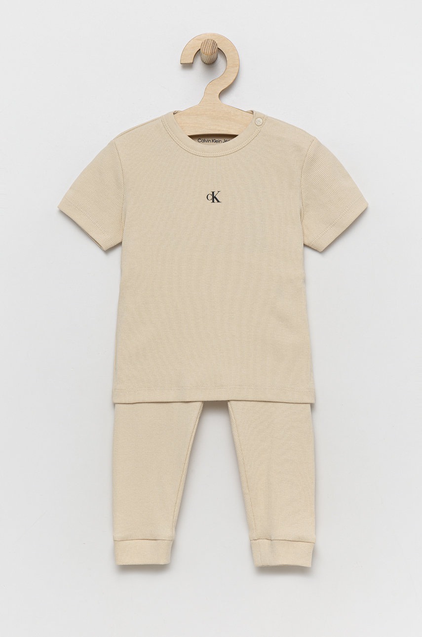 

Детски комплект Calvin Klein Jeans в бежово, Бежов