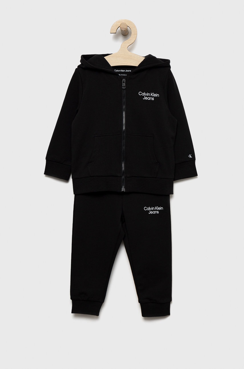 

Детски анцуг Calvin Klein Jeans в черно, Черен