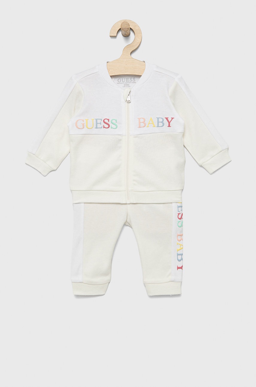 

Дитячий бавовняний спортивний костюм Guess колір білий