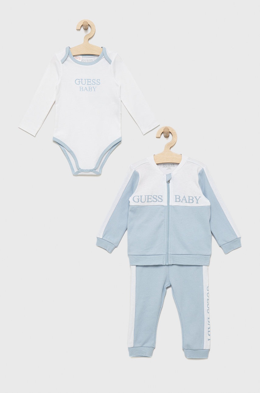 

Детски памучен анцуг Guess, Син