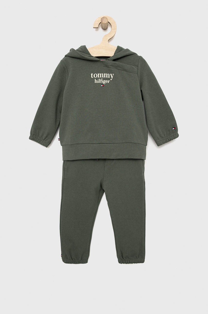 

Детски анцуг Tommy Hilfiger в зелено, Зелен