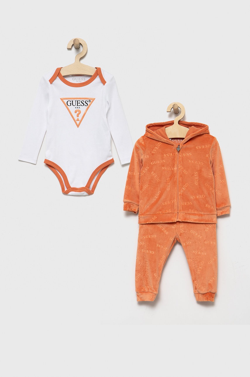 

Детски анцуг Guess в оранжево, Оранжев