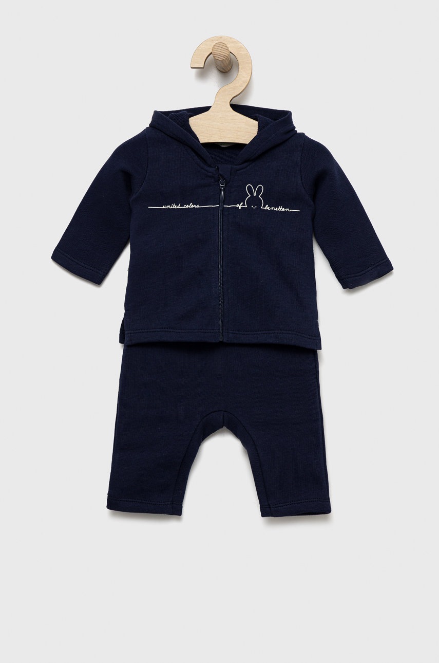 

Детски памучен анцуг United Colors of Benetton в тъмносиньо, Тъмносин