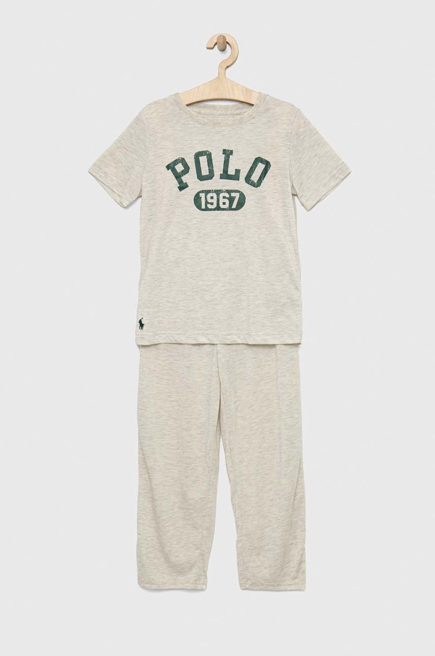 

Дитяча піжама Polo Ralph Lauren колір бежевий з принтом