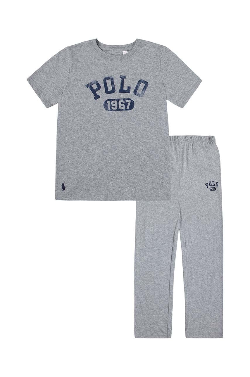 

Детская пижама Polo Ralph Lauren цвет серый с принтом