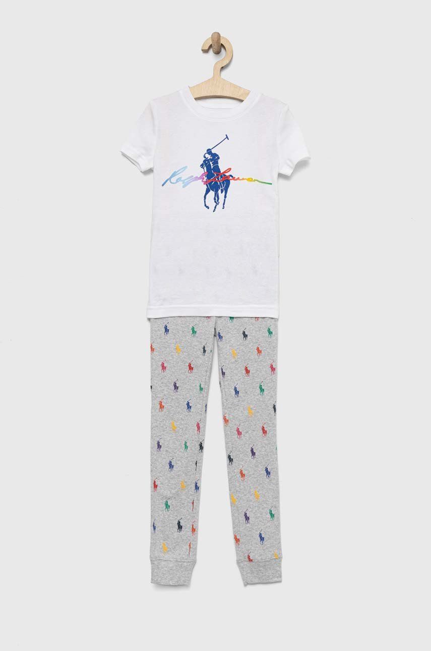 Dětské bavlněné pyžamo Polo Ralph Lauren šedá barva - šedá -  100 % Bavlna