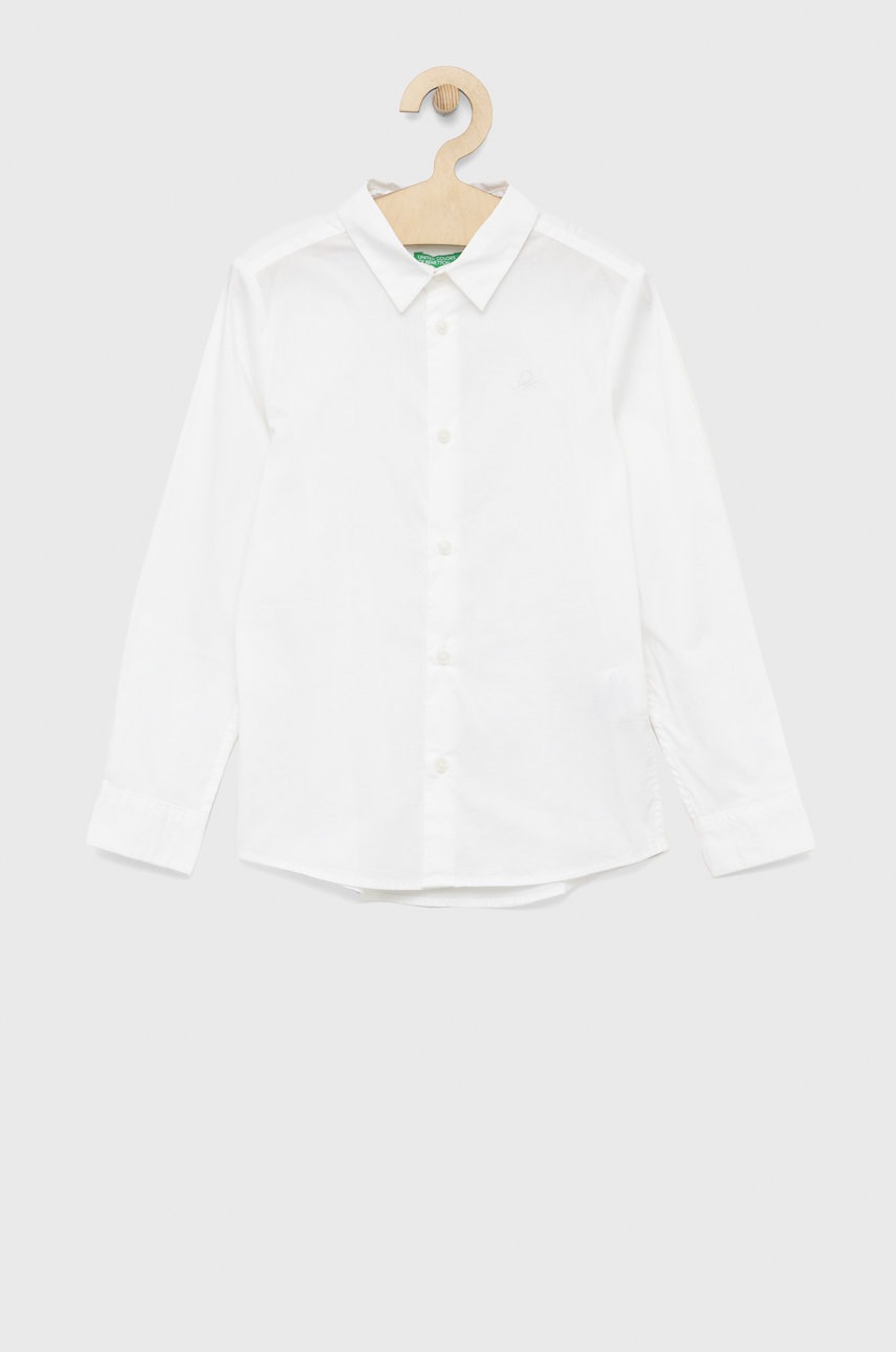 

Детска риза United Colors of Benetton в бяло, Бял