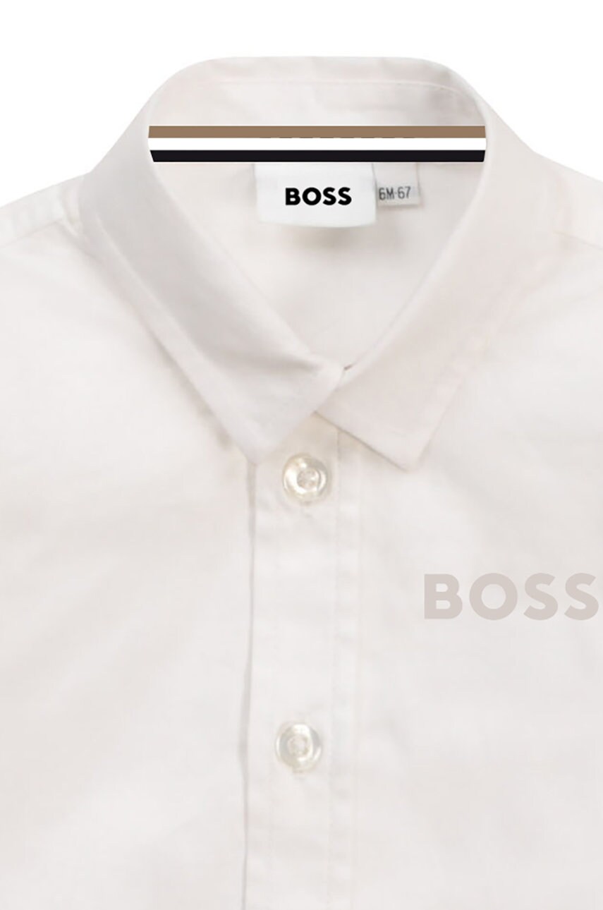 

Детская хлопковая рубашка BOSS цвет белый