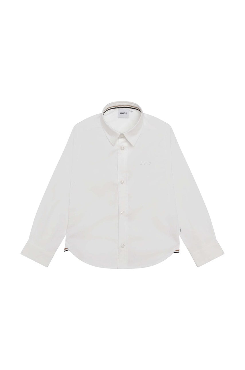 Boss camasa de bumbac pentru copii culoarea alb