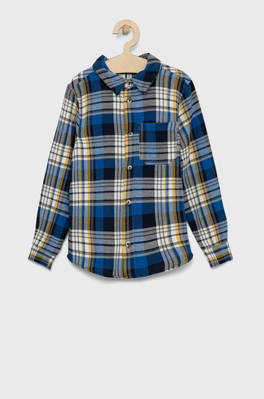 Детская хлопковая рубашка Name it цвет синий Детская хлопковая рубашка Name it цвет синий