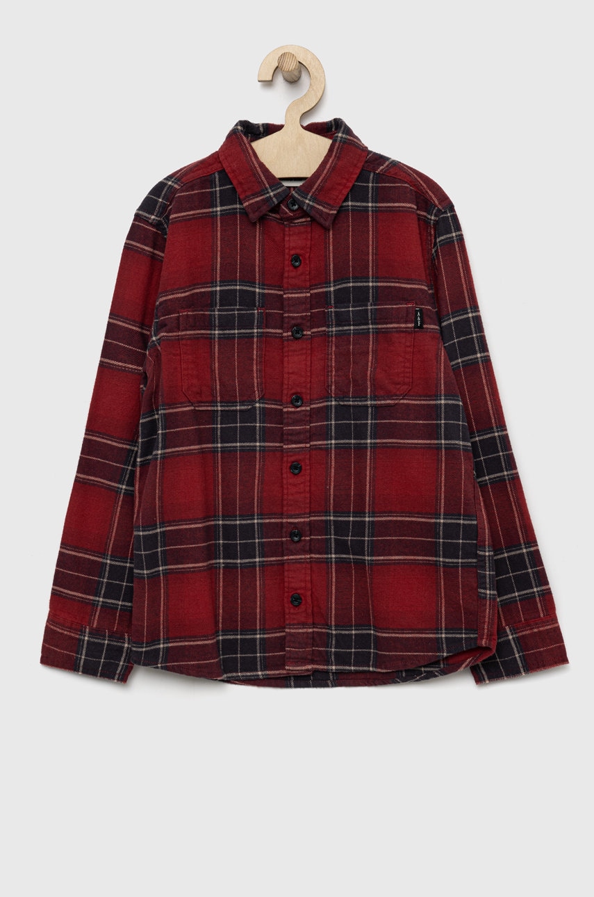 Abercrombie & Fitch camasa de bumbac pentru copii culoarea rosu
