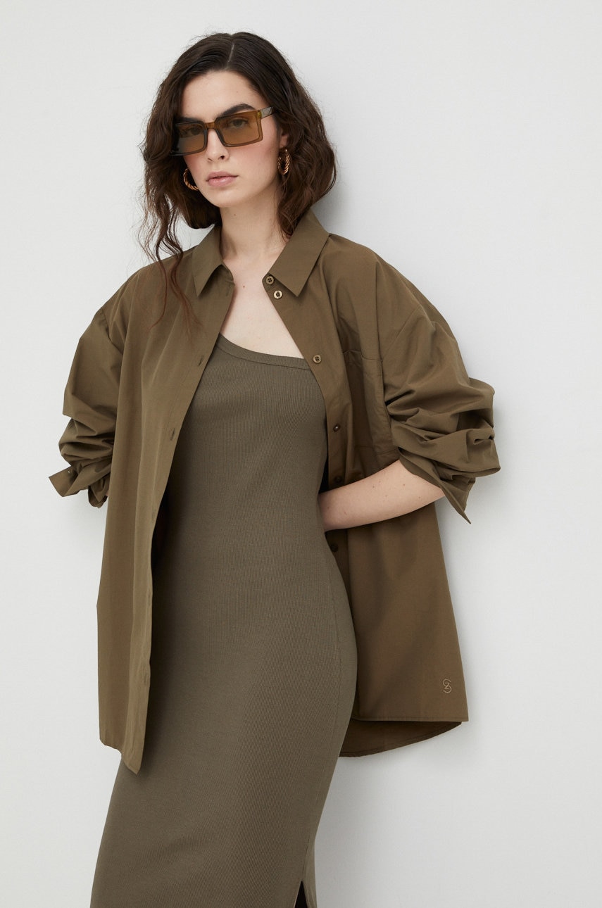 Πουκάμισο Gestuz χρώμα: καφέ φωτογραφία