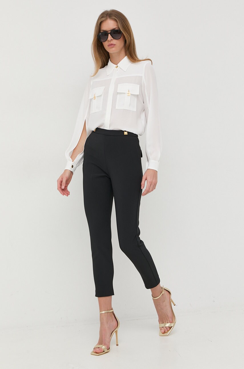 

Сорочка Elisabetta Franchi жіноча колір білий regular класичний комір