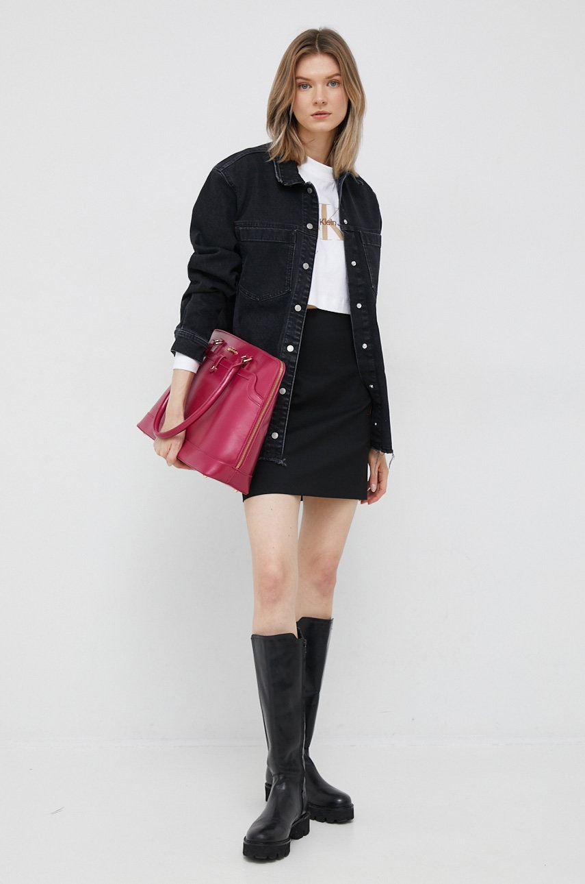 

Джинсова куртка Pepe Jeans жіноча колір чорний oversize
