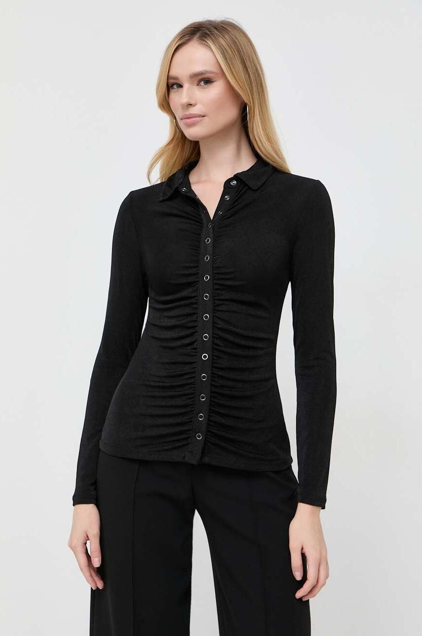 

Сорочка Guess жіноча колір чорний slim класичний комір