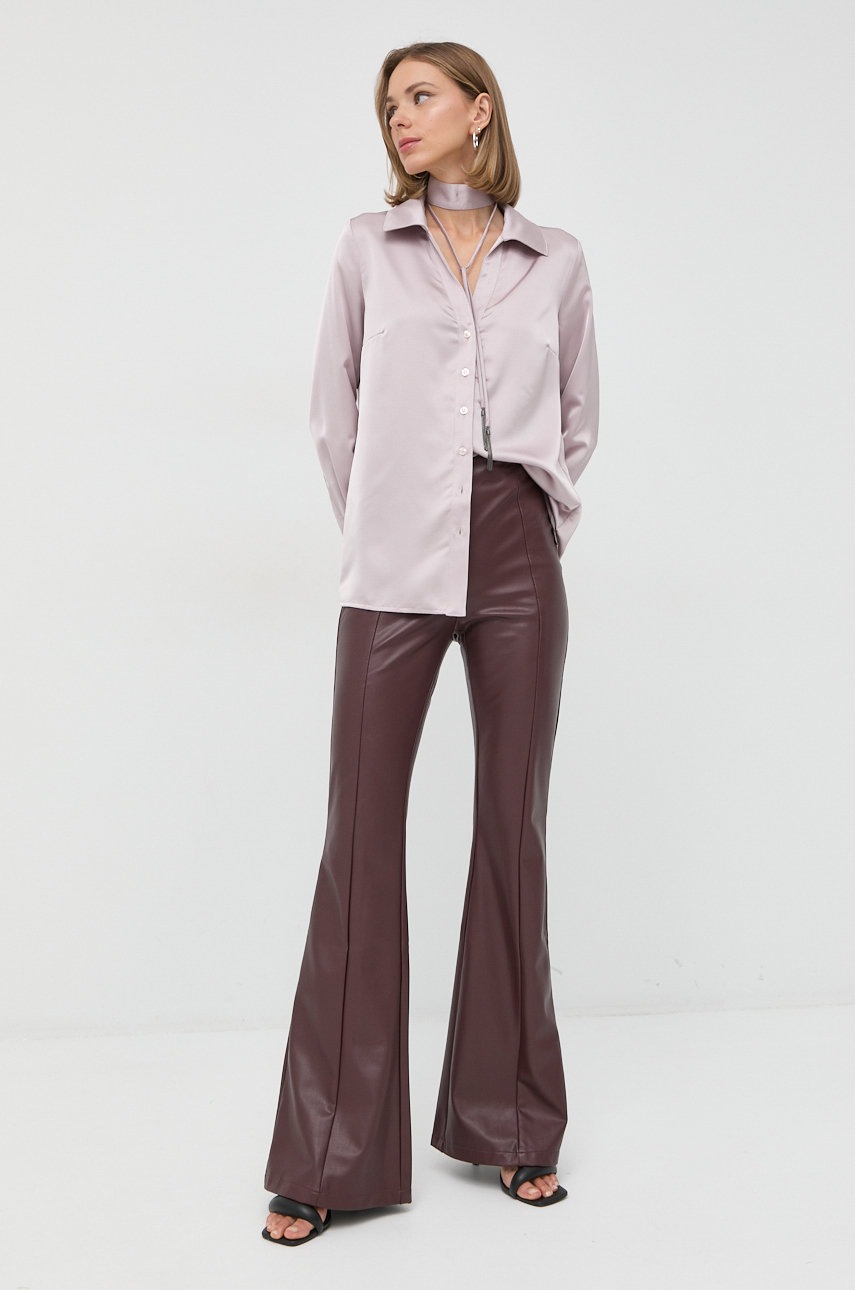 

Рубашка Guess женская цвет розовый relaxed классический воротник