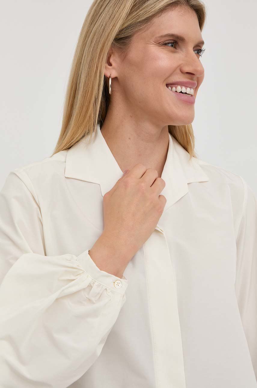 E-shop Košile Weekend Max Mara dámská, béžová barva, relaxed, s klasickým límcem