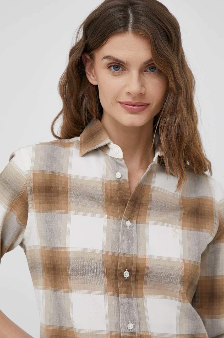 bavlnene-tricko-polo-ralph-lauren-kapsula-creamy-dreamy-hneda-barva-regular-s-klasickym-limcem