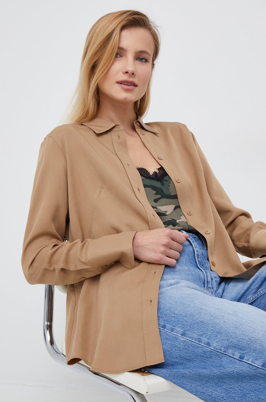 kosile-calvin-klein-damska-bezova-barva-regular-s-klasickym-limcem