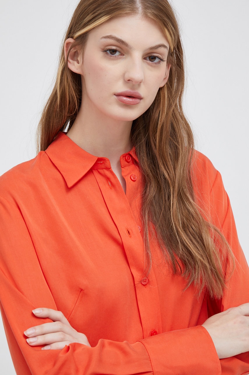 kosile-calvin-klein-damska-oranzova-barva-regular-s-klasickym-limcem