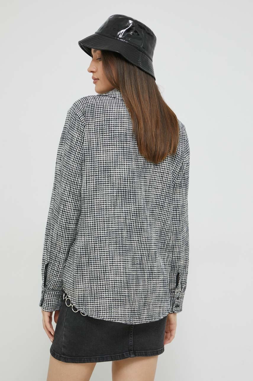 Πουκάμισο Abercrombie & Fitch χρώμα: μαύρο, φωτογραφία