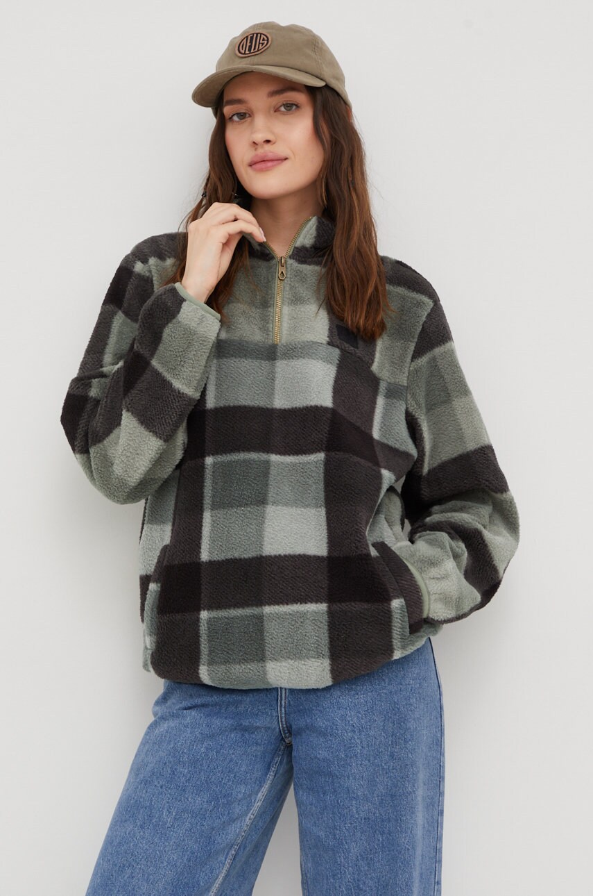 Volcom bluza femei, culoarea verde,