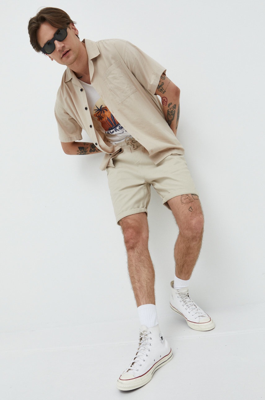 

Рубашка Jack & Jones мужская цвет бежевый relaxed