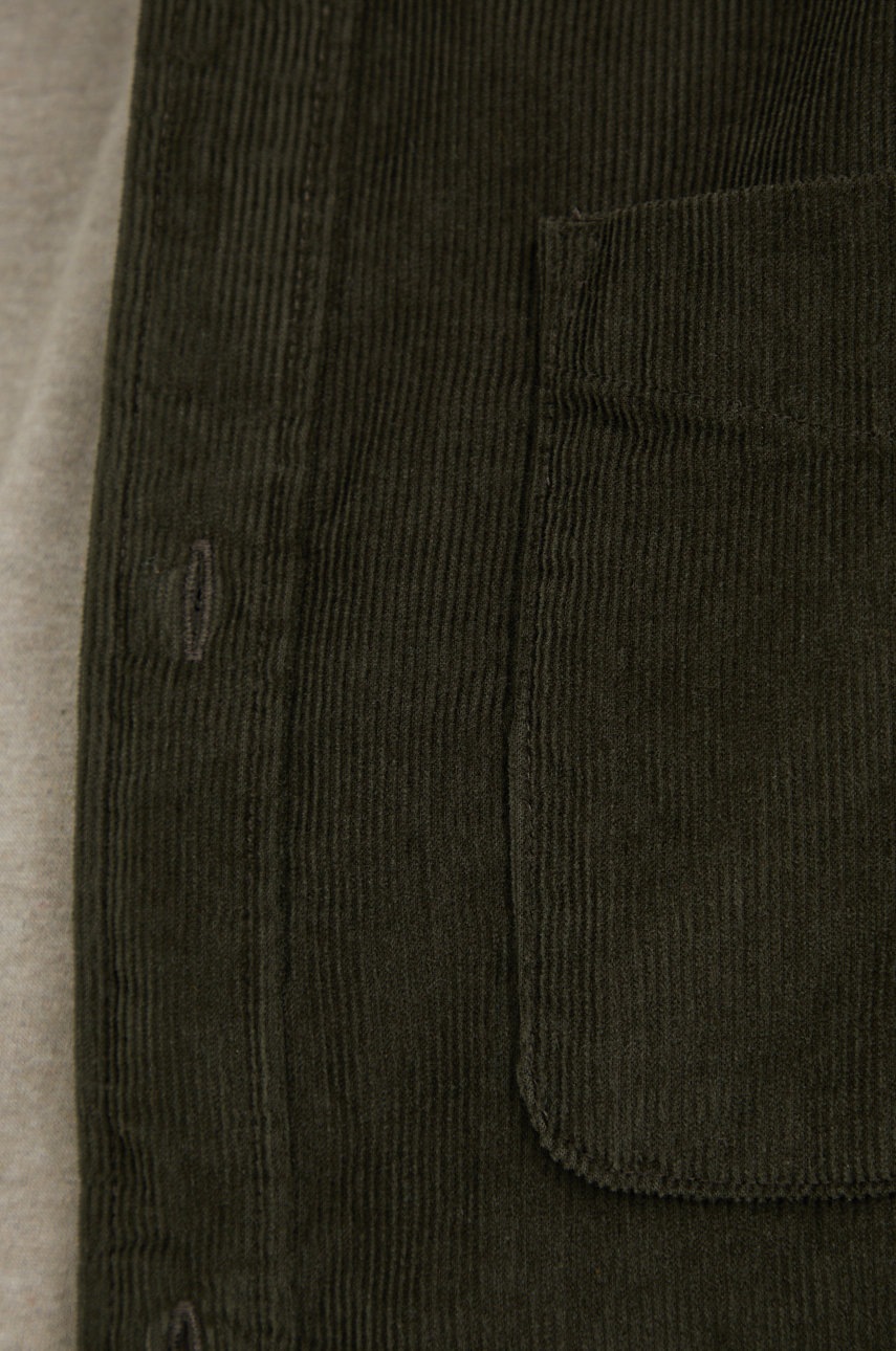 

Вельветовая рубашка Jack & Jones мужская цвет зелёный slim воротник button-down