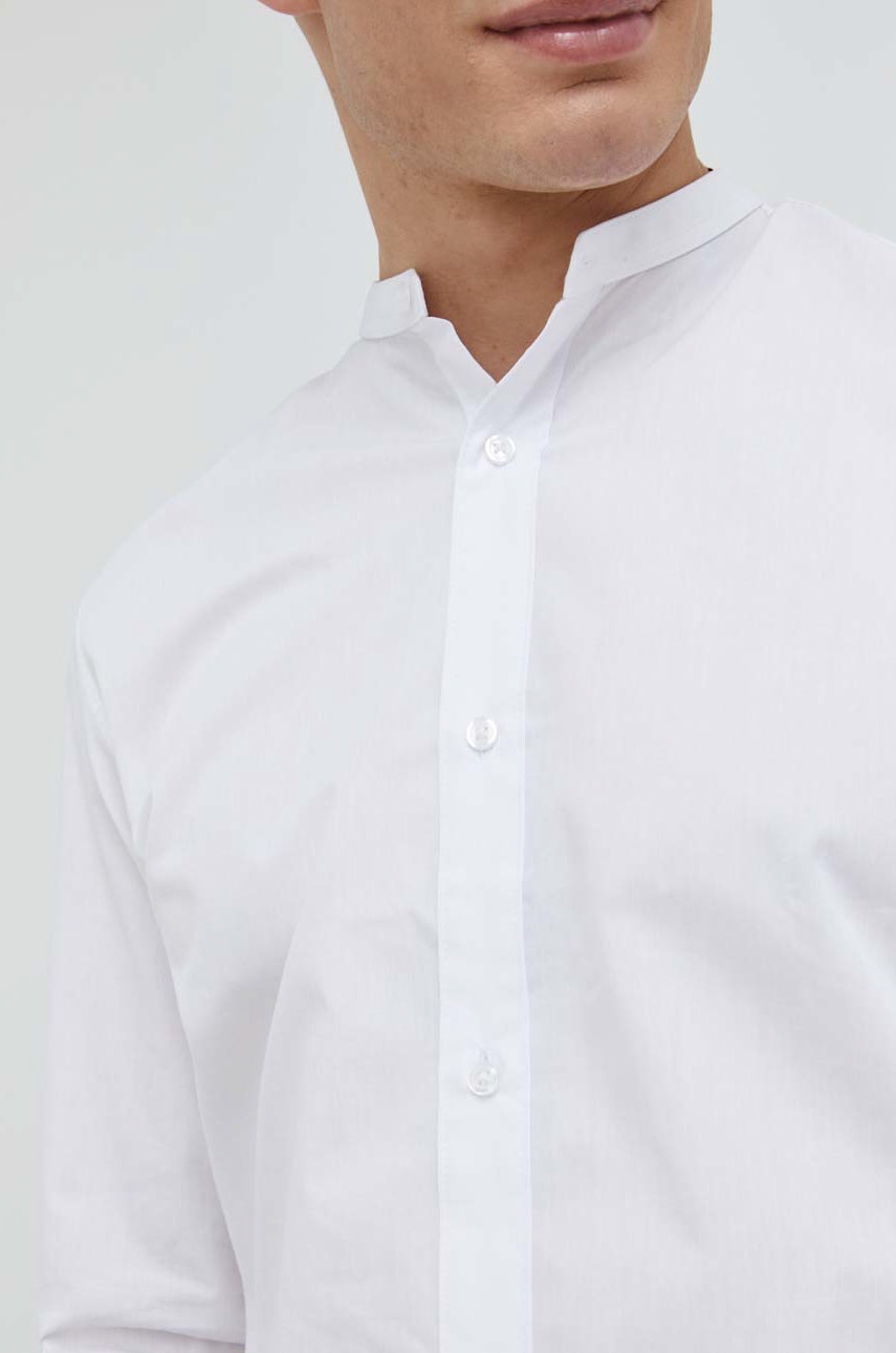

Рубашка Jack & Jones мужская цвет белый regular со стойкой