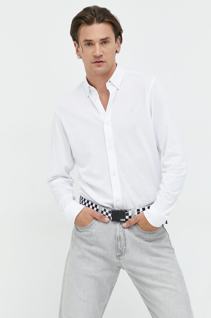 

Сорочка Jack & Jones чоловіча колір білий regular комір button-down