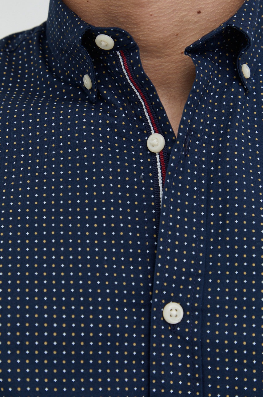 

Бавовняна сорочка Jack & Jones чоловіча колір синій regular комір button-down