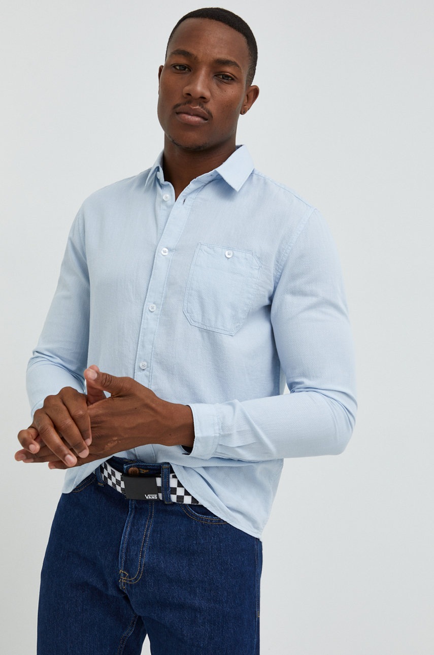 

Памучна риза Tom Tailor мъжка със стандартна кройка с класическа яка, Син