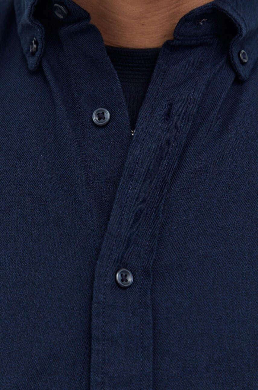 

Бавовняна сорочка Premium by Jack&Jones чоловіча колір синій slim комір button-down