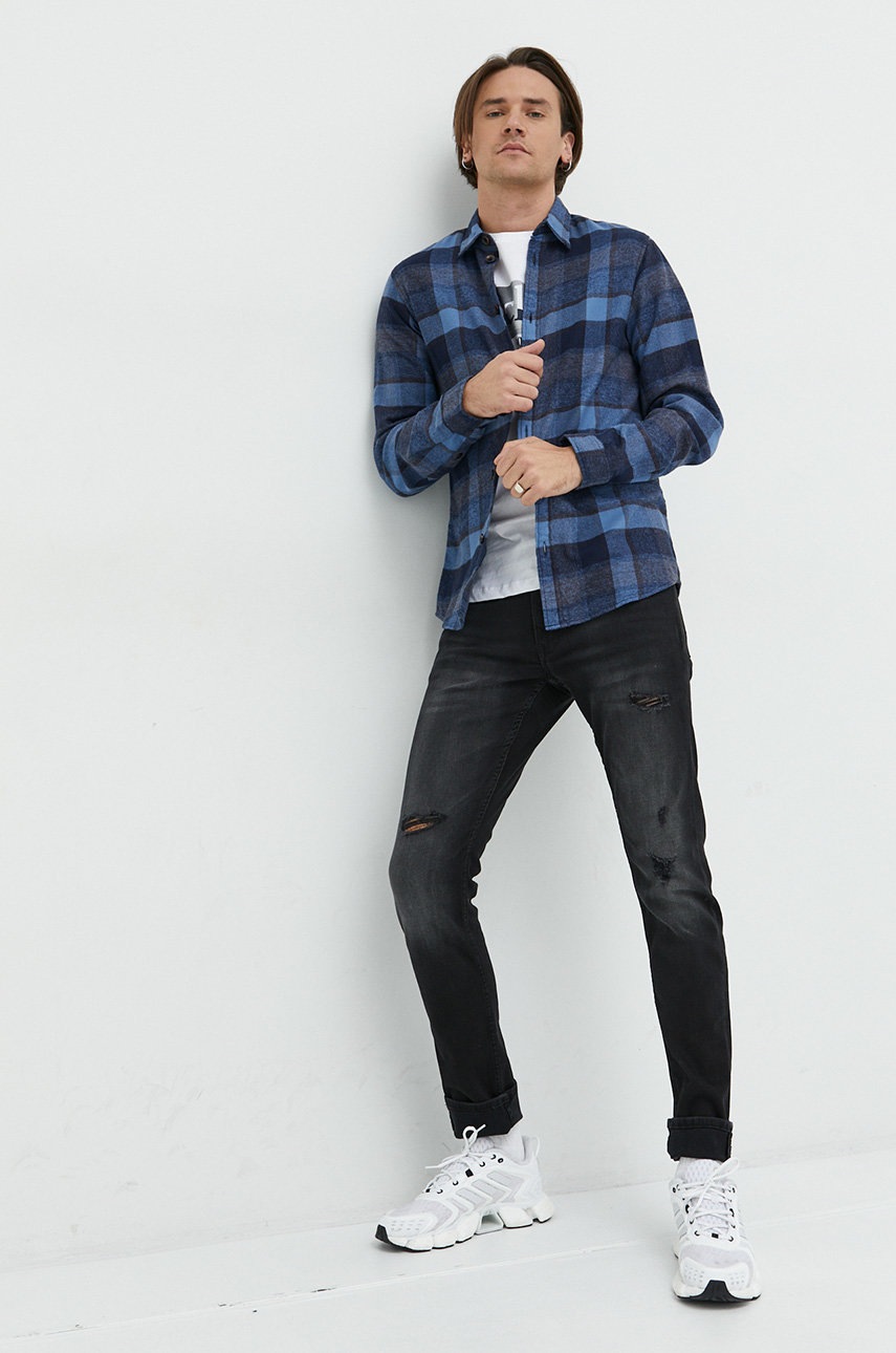 

Хлопковая рубашка Jack & Jones мужская regular классический воротник