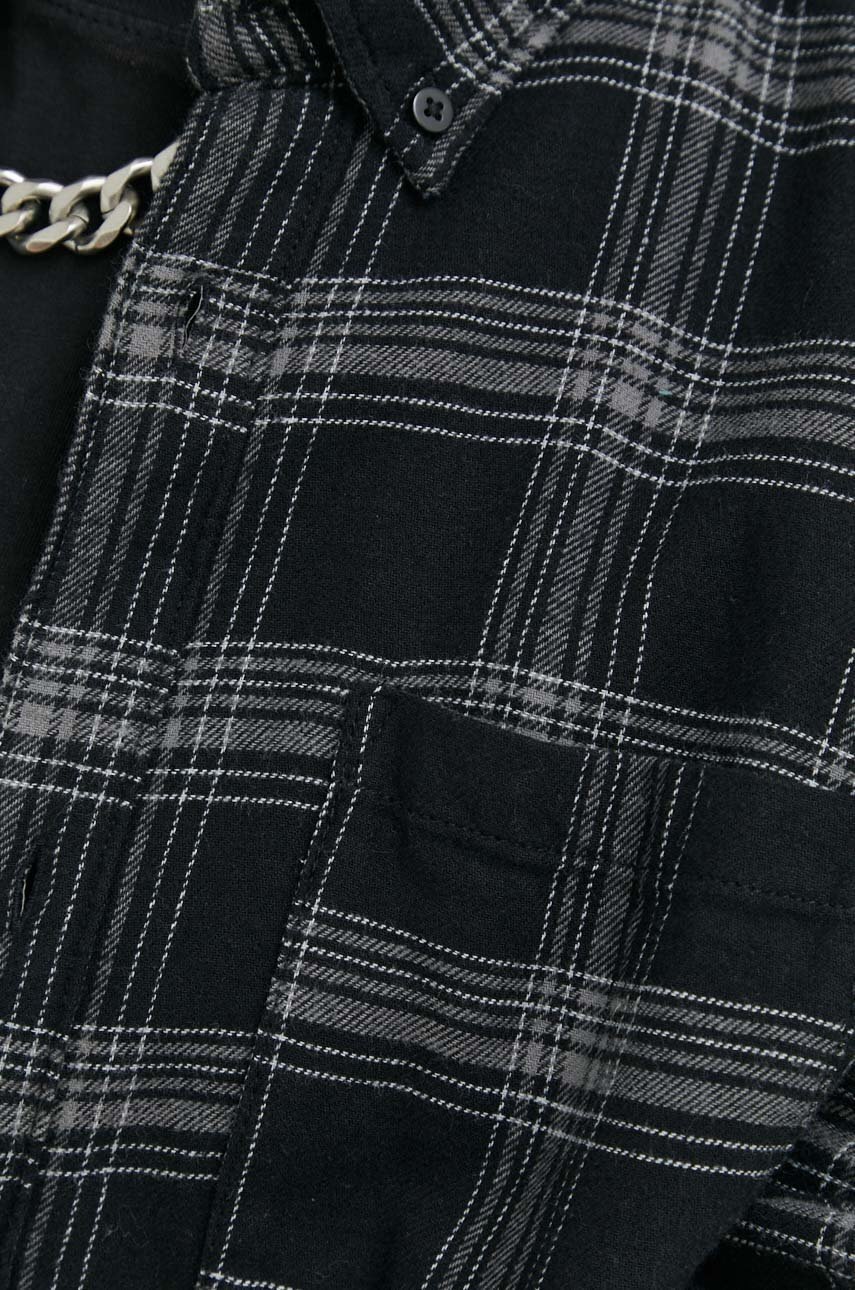 

Хлопковая рубашка Jack & Jones мужская цвет чёрный slim воротник button-down